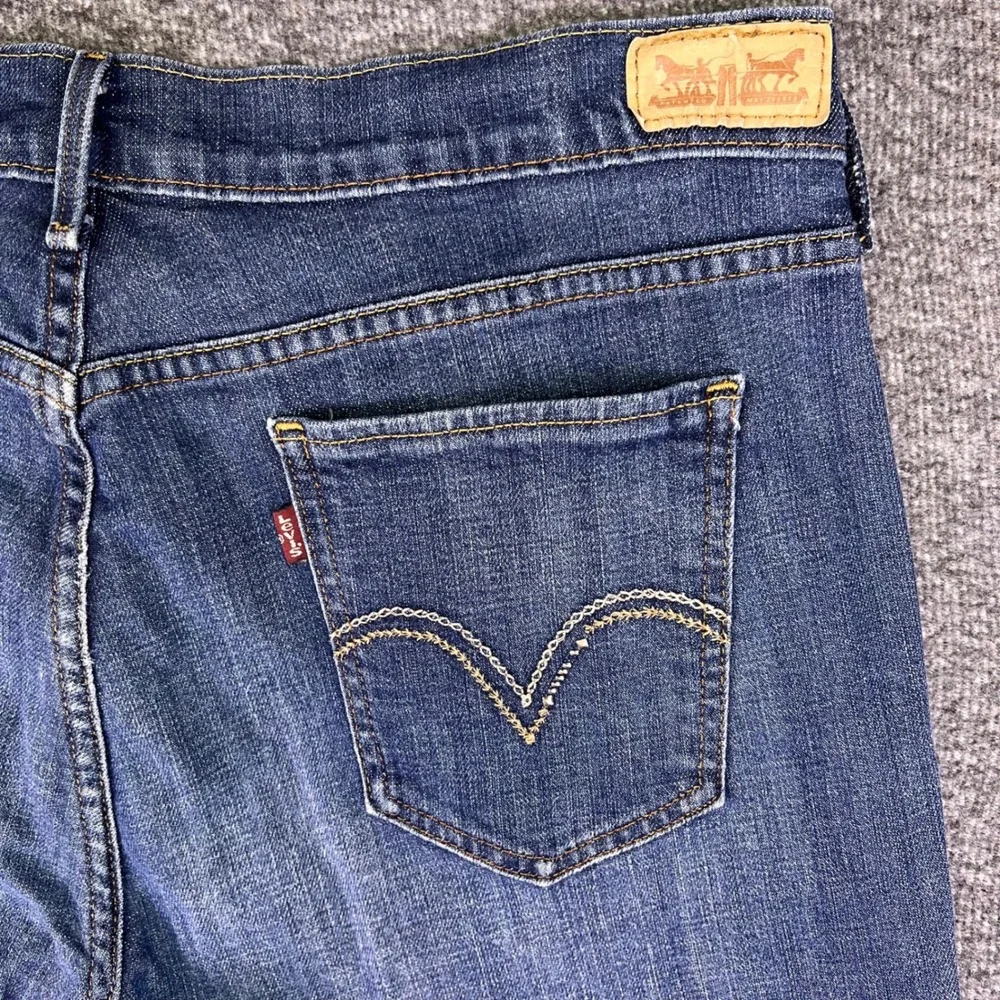 Levis 515 Jeans Womens Size 12 Long Dark Wash‎ Bootcut Stretch Denim Embellished